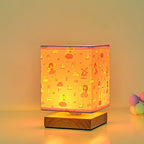 Lumendat Contemporary Creative Kids Rectangular Solid Wood Fabric LED Table Lamp For Bedroom Lumendat
