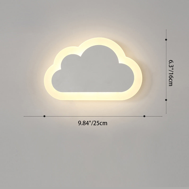 Lumendat Contemporary Simplicity Aluminum Cloud Frame Silicone Strip LED Kids Wall Sconce Lamp For Bedroom Lumendat