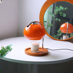 Vintage Glass Dome Solid Wood Base 1-Light Melting Wax Table Lamp Lumendat