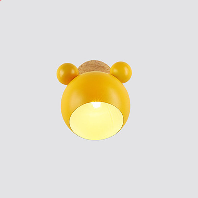Lumendat Nordic Cartoon Bear Dome 1-Light Kids Wall Sconce Lamp Lumendat