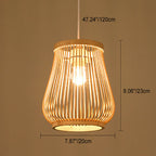Japanese Zen Bamboo Weaving Lantern 1-light Pendant Light BulbSquare