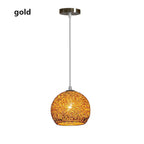 Contemporary Creative Aluminum Macaron Round 1-light Pendant Light for Living Room BulbSquare