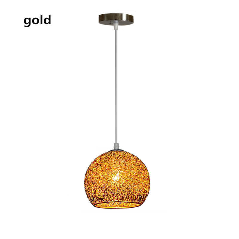 Contemporary Creative Aluminum Macaron Round 1-light Pendant Light for Living Room BulbSquare