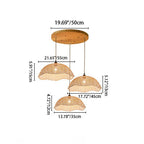 Modern Minimalist Weaving Bamboo Lanterns 3-lights Chandelier BulbSquare