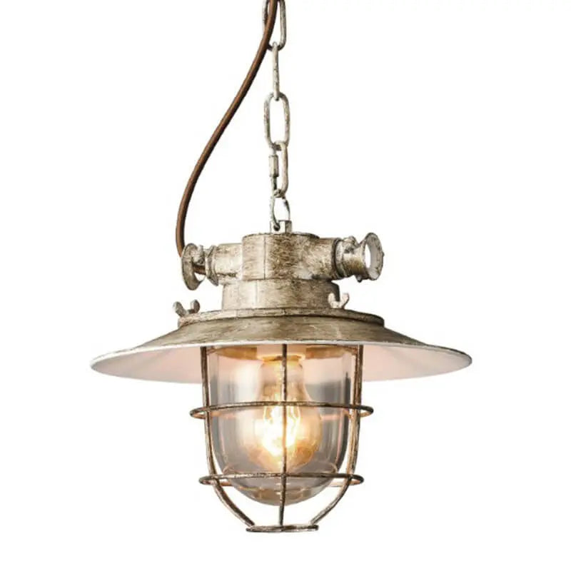 Industrial Vintage Blast Iron Cage 1-light Pendant Light Lumendat