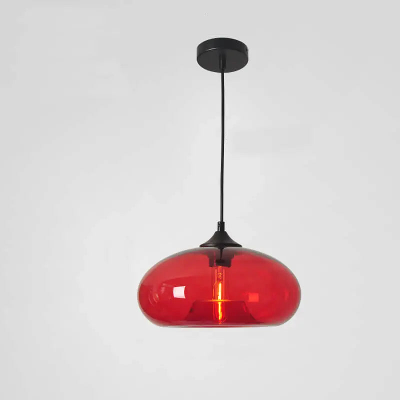 Creative Colored Glass Oval 1-light Pendant Light Lumendat