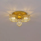 Modern Luxury Diamond Shaped Iron Crystal 3/4/5/6 Light Semi-Flush Mount Ceiling Light Lumendat