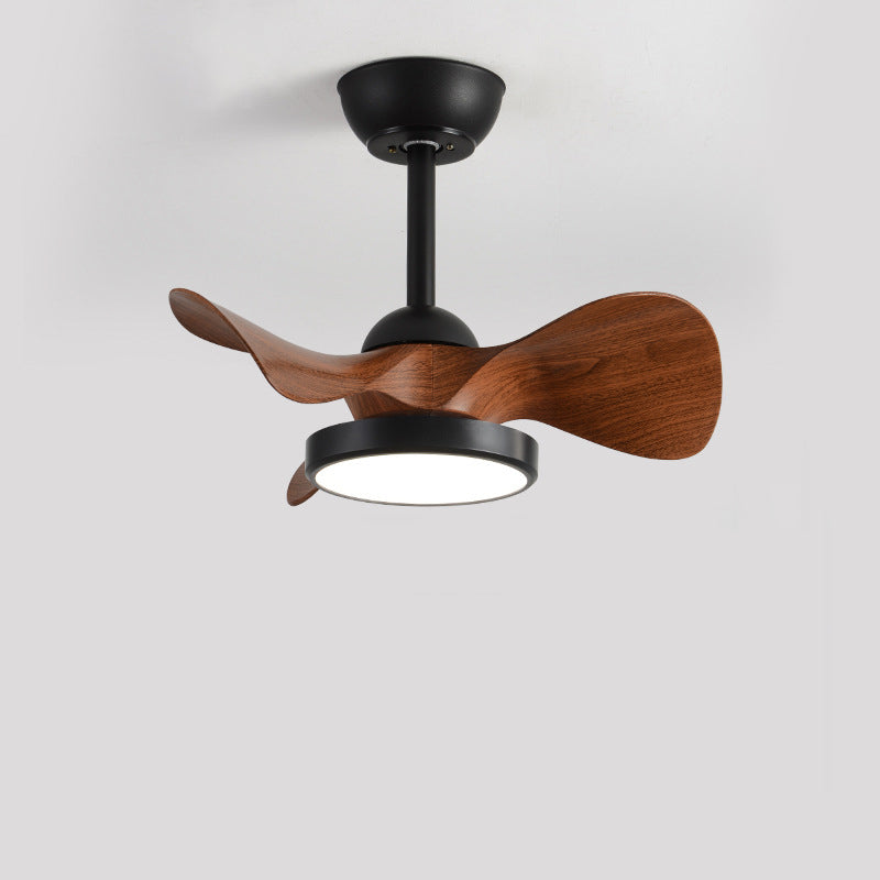 Contemporary Retro Round Acrylic ABS LED Downrods Ceiling Fan Light For Bedroom Lumendat