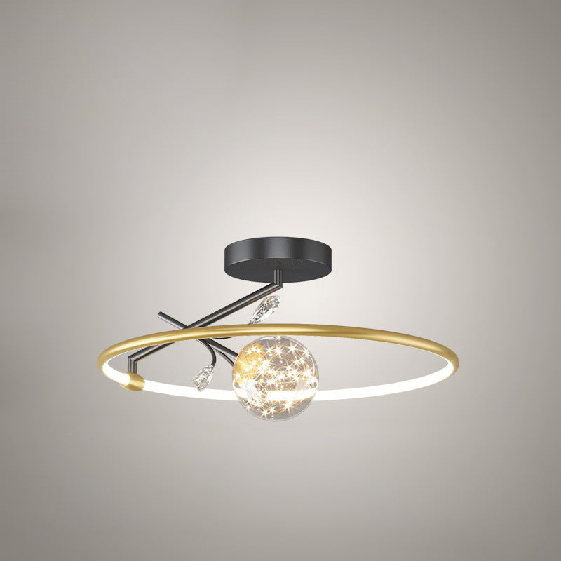 Modern Art Deco Iron Geometrical Ring Star LED Pendant Light for Living Room
