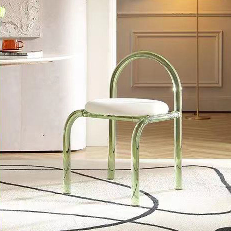 Contemporary Nordic Acrylic Velvet Sponge Round Arched Dining Chair Backrest For Dining Room DFM-F