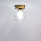 Modern Simple Glass Round Ball 1-Light Semi-Flush Mount Ceiling Light Lumendat