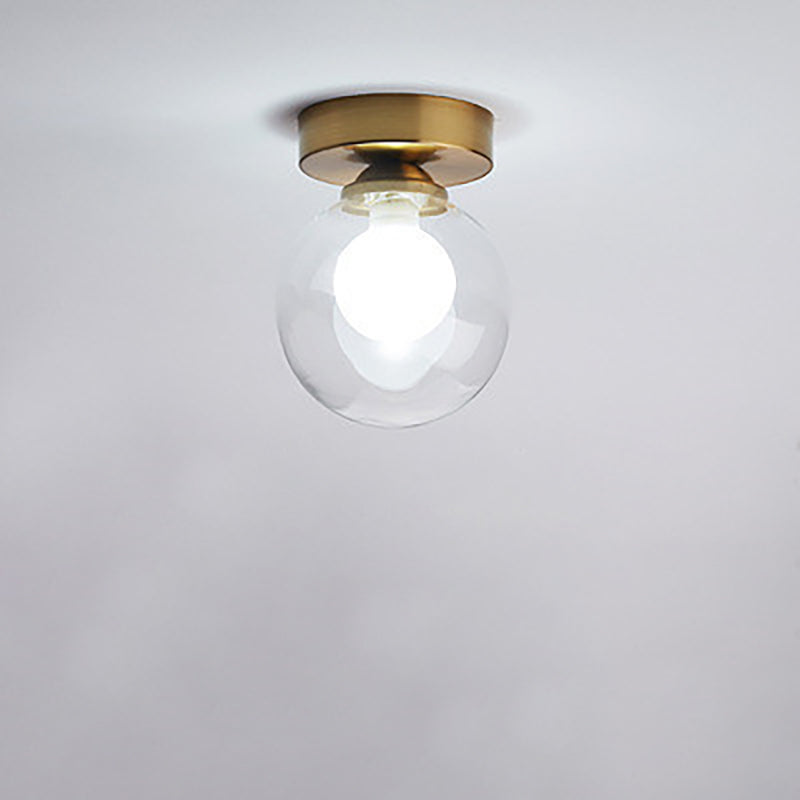 Modern Simple Glass Round Ball 1-Light Semi-Flush Mount Ceiling Light Lumendat