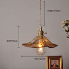 Modern Eclectic Amber Brass Glass Geometric Jar 1-light Pendant Light for Living Room BulbSquare