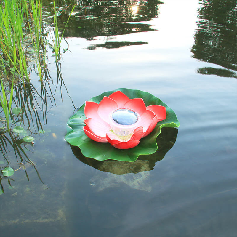 Creative Lotus Flower Waterproof Solar LED Outdoor Patio Pond Water Floating Light Lumendat