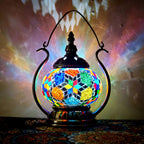 Moroccan Stained Glass Round Pot USB Rechargeable LED Portable Table Lamp Lumendat