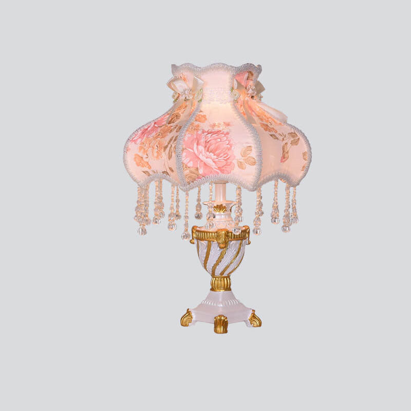 European Luxury Fabric Lace Resin 1-Light Table Lamp Lumendat