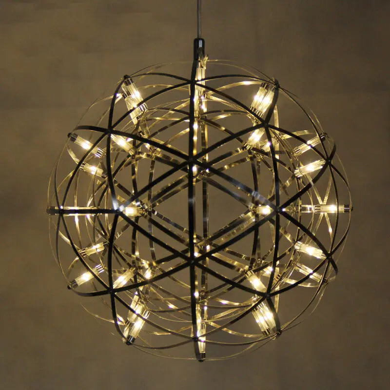 Contemporary Creative Globe Iron 12 Light LED Firework Pendant Light for Living Room Lumendat