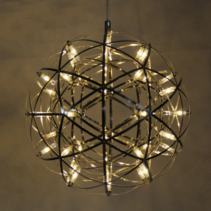 Contemporary Creative Globe Iron 12 Light LED Firework Pendant Light For Living Room
