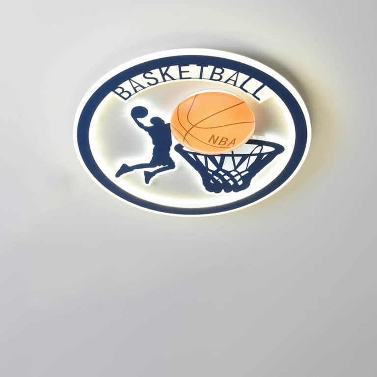 Lumendat Creative Simplicity NBA Basketball Acrylic LED Kids Flush Mount Ceiling Light Lumendat