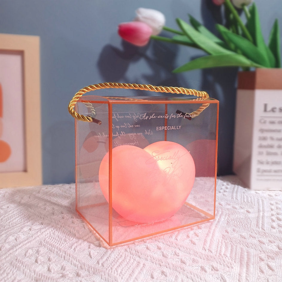 Contemporary Creative Rubber Coating Heart LED Night Light Table Lamp For Bedroom Lumendat