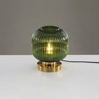 Nordic Striped Glass Oval Design 1-Light Table Lamp Lumendat