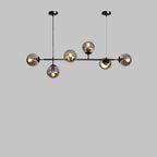 Modern Minimalist Long Glass Round Globe Island Light 6-light Chandelier BulbSquare
