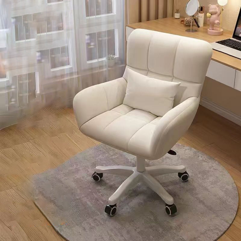 Modern Minimalist Square Back Velvet Cotton Nylon Desk Chair Backrest Armrest For Home Office DFM-F