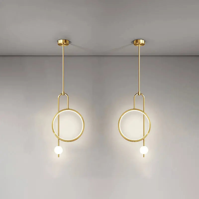 European Minimalist Light Luxury Circular Metal Acrylic LED Chandelier Lumendat