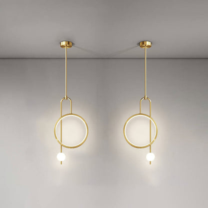 European Minimalist Light Luxury Circular Metal Acrylic LED Chandelier