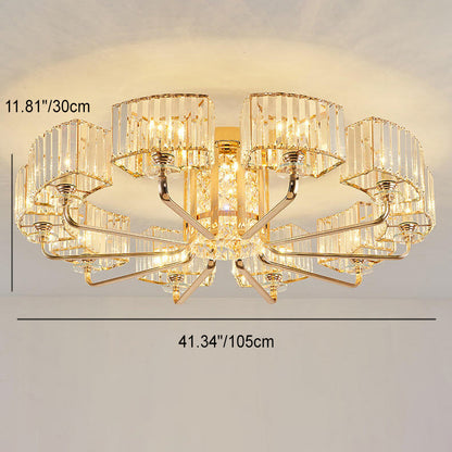 Modern Light Luxury Crystal 6/8/10/12- Light Flush Mount Ceiling Light