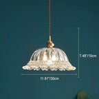 Contemporary Nordic Floral Glass Brass 1-light Pendant Light for Living Room & Bedroom BulbSquare
