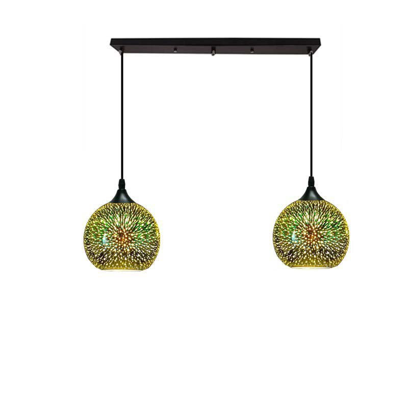 Modern Creative 3d Colorful Fireworks Glass Dome 2/3 Light Island Light Chandelier