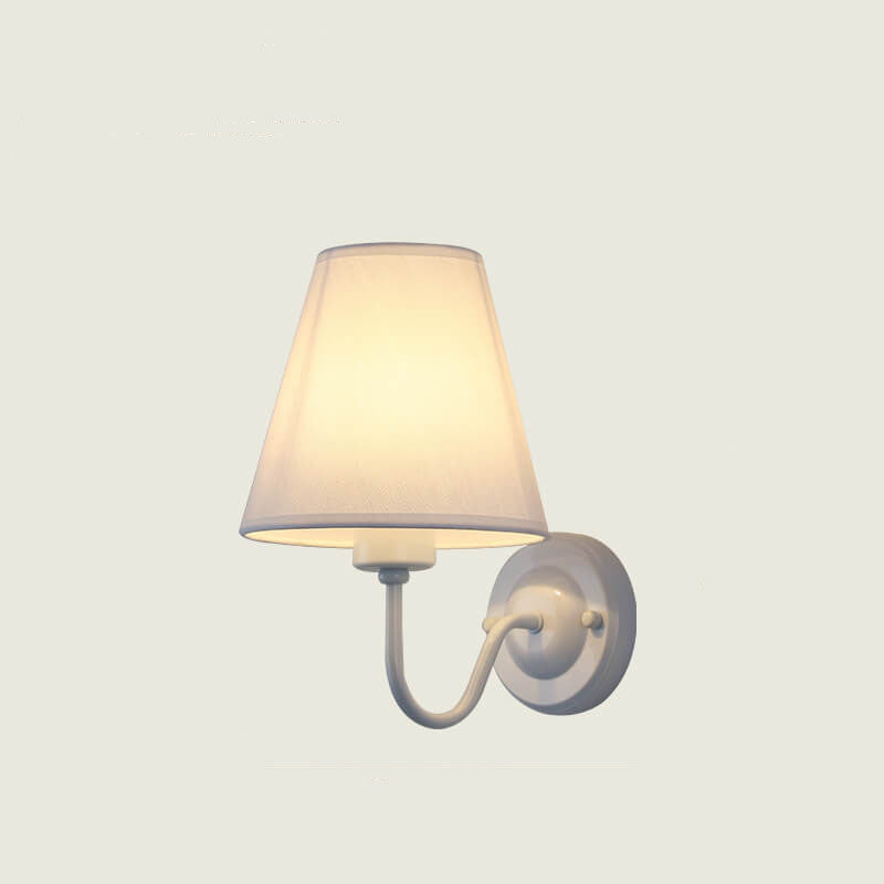 Modern Fabric Bell Shade Bend Arm 1-Light Wall Sconce Lamp Lumendat