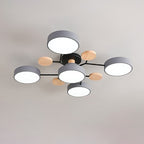 Contemporary Scandinavian Round Molecule Branch Design LED Semi-Flush Mount Ceiling Light For Living Room Lumendat