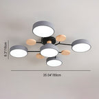 Contemporary Scandinavian Round Molecule Branch Design LED Semi-Flush Mount Ceiling Light For Living Room Lumendat