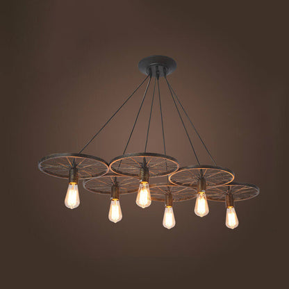 Industrial Creative Personality Wrought Iron Wheels 1/3/6-light Chandelier