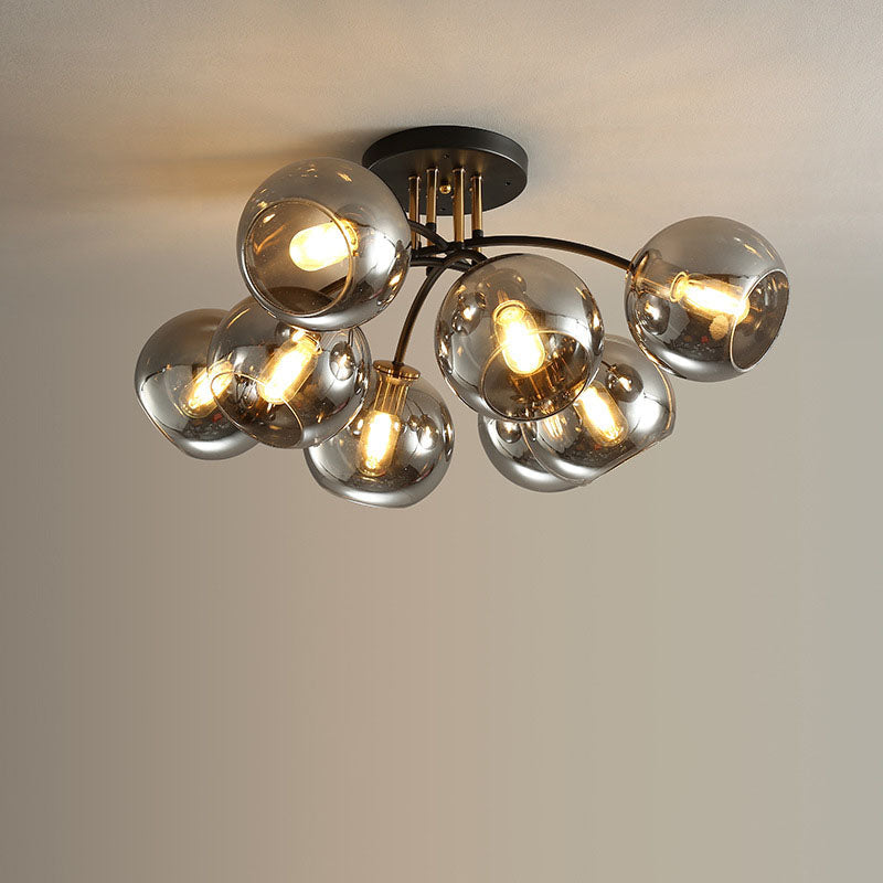 Modern Light Luxury Glass Magic Bean Round 4/6/8 Light Semi-Flush Mount Ceiling Light Lumendat