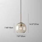 Contemporary Nordic Iron Glass Round Geometric Jar 1-Light Pendant Light For Living Room & Bedroom Lumendat