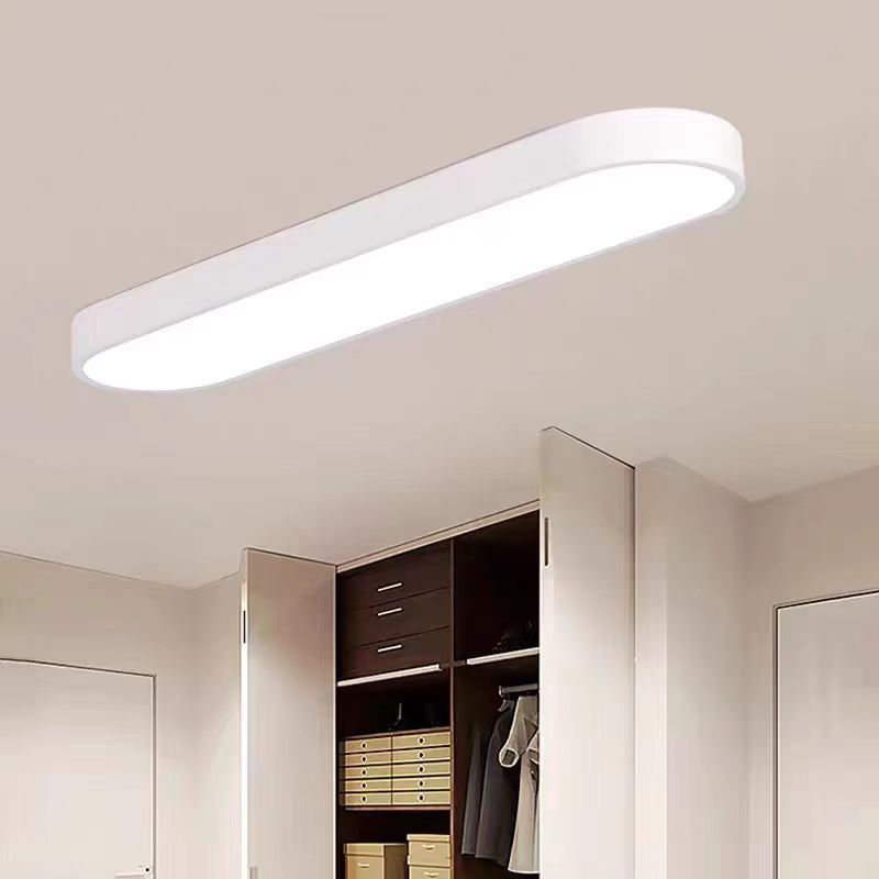 Modern Minimalist Elliptical Strip Iron Acrylic LED Flush Mount Ceiling Light For Hallway Lumendat