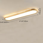 Traditional Japanese Rectangular Solid Wood Acrylic LED Flush Mount Ceiling Light For Living Room Lumendat