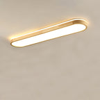 Traditional Japanese Rectangular Solid Wood Acrylic LED Flush Mount Ceiling Light For Living Room Lumendat