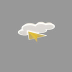 Lumendat Modern Art Deco Kids Iron Acrylic Cloud Plane LED Flush Mount Ceiling Light For Bedroom Lumendat