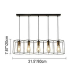 Industrial Vintage Geometric Frame Iron 3/5 Light Island Light Chandelier BulbSquare