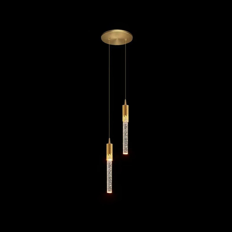 Contemporary Scandinavian Water Drops Iron Aluminum Crystal LED Chandelier for Bedroom