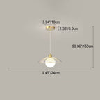 Modern Light Luxury Glass Flower Design Iron 1-Light Pendant Light