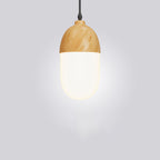 Japanese Wood Grain Round Oval Iron 1-light Pendant Light BulbSquare