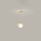 Modern Light Luxury Glass Flower Design Iron 1-Light Pendant Light