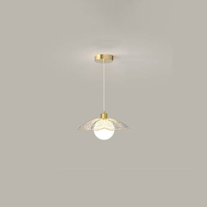 Modern Light Luxury Glass Flower Design Iron 1-Light Pendant Light