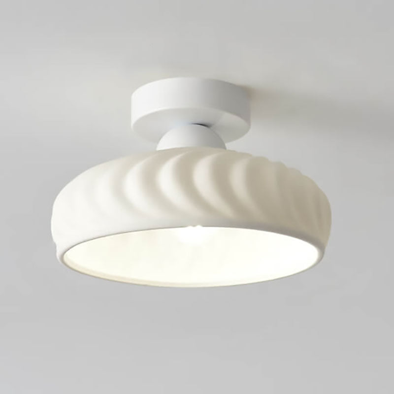 Modern Light Luxury Ceramic Disc 1-light Semi-flush Mount Lighting