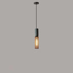 Contemporary Industrial Cylindrical Tapered Cement Iron 1-light Pendant Light for Living Room Lumendat